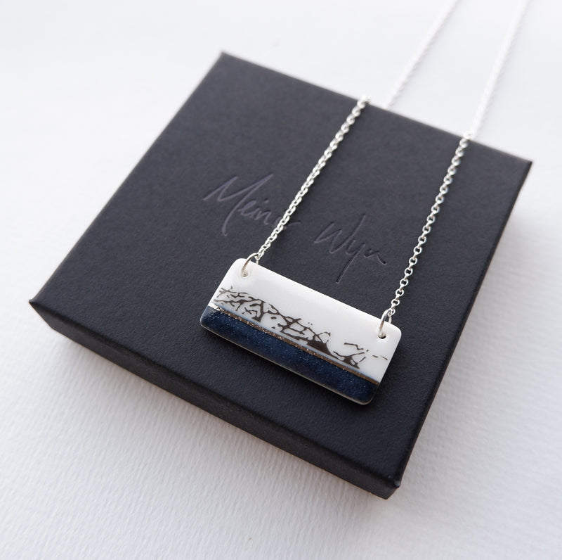 Navy Abstract Necklace