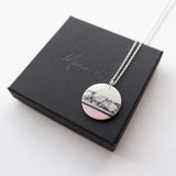 Pink, Black & White Abstract Necklace