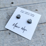 Medium Linear Porcelain & Platinum Studs