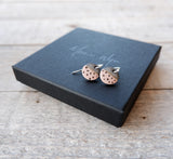 Mini Dotted Pink Drop Earrings