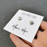 Small Marbled Porcelain & Platinum Studs