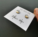 Medium Porcelain & Gold Studs