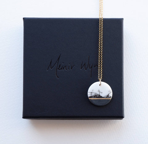 Small Abstract Circular Gold Necklace