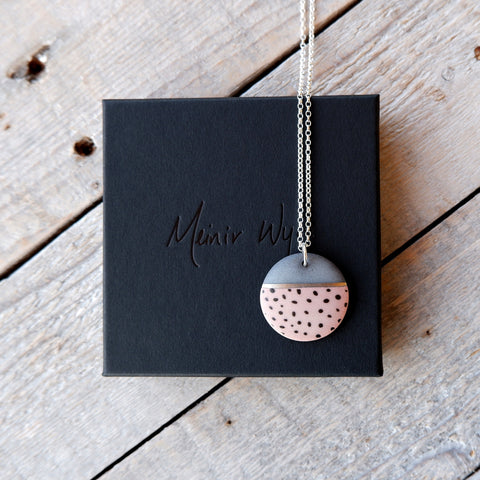 Pink & Black Dotted Necklace